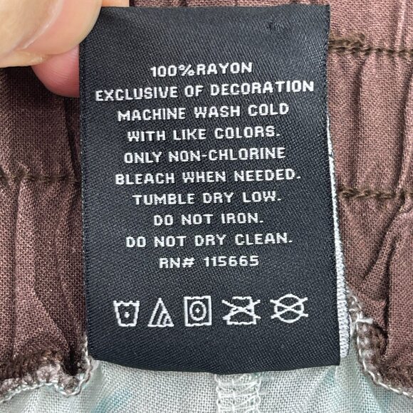 Lord of the Rings Wide Leg Green Leaf Print Pull On Split Leg Pants - Picture 11 of 15